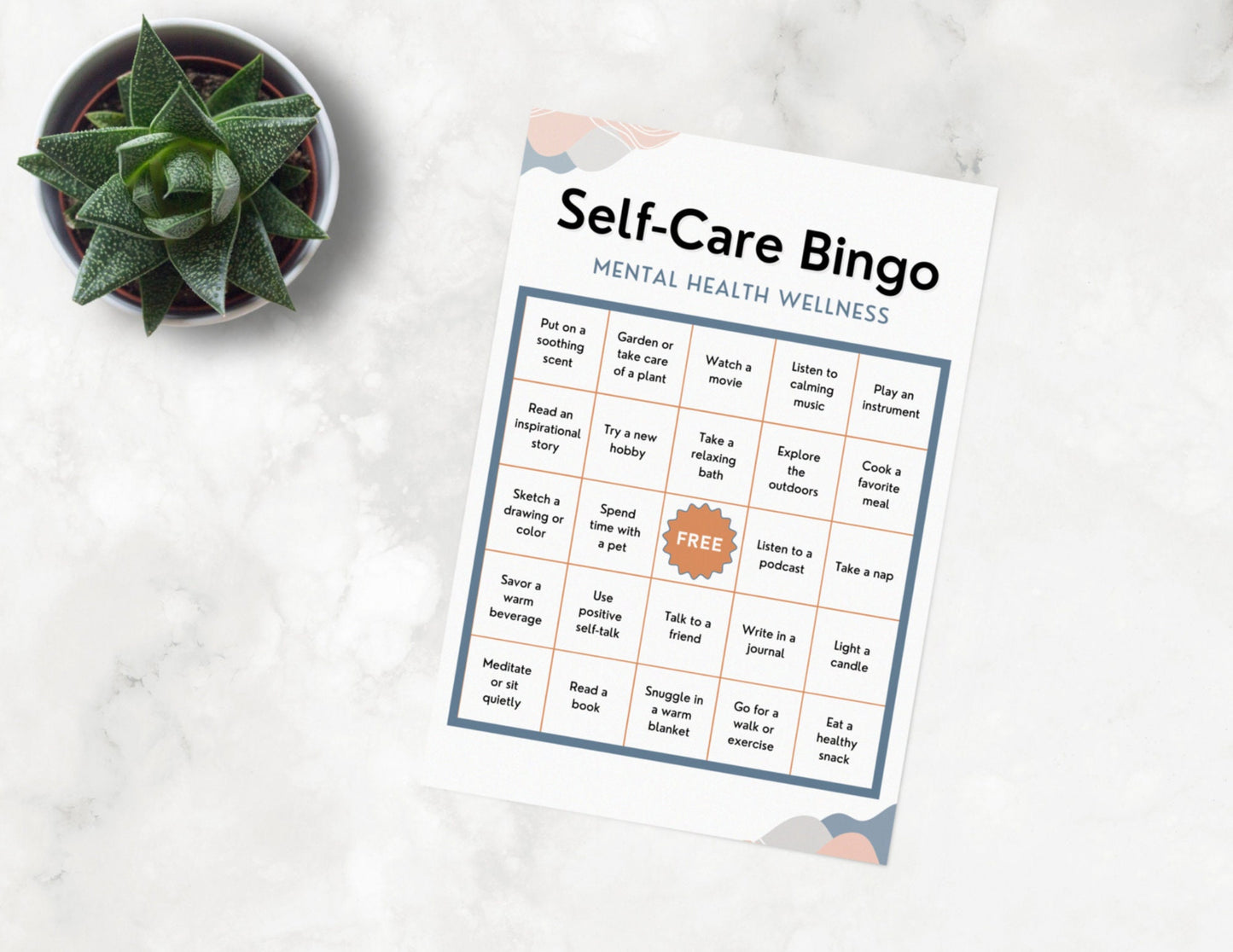 Self-Care BINGO Game Activity, Mental Health, Wellness, Team Building, Office, Classroom, School, Counselor, Social Work (DIGITAL PRINTABLE)