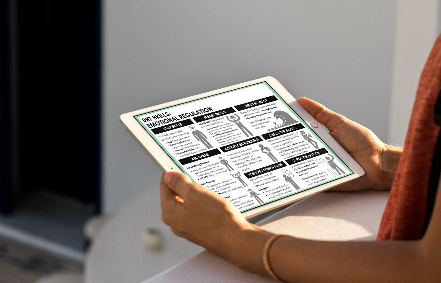 DBT Emotional Regulation, DBT Skills Cheat Sheet, Mental Health Worksheet, Handout, Therapy, Education (Digital Download)