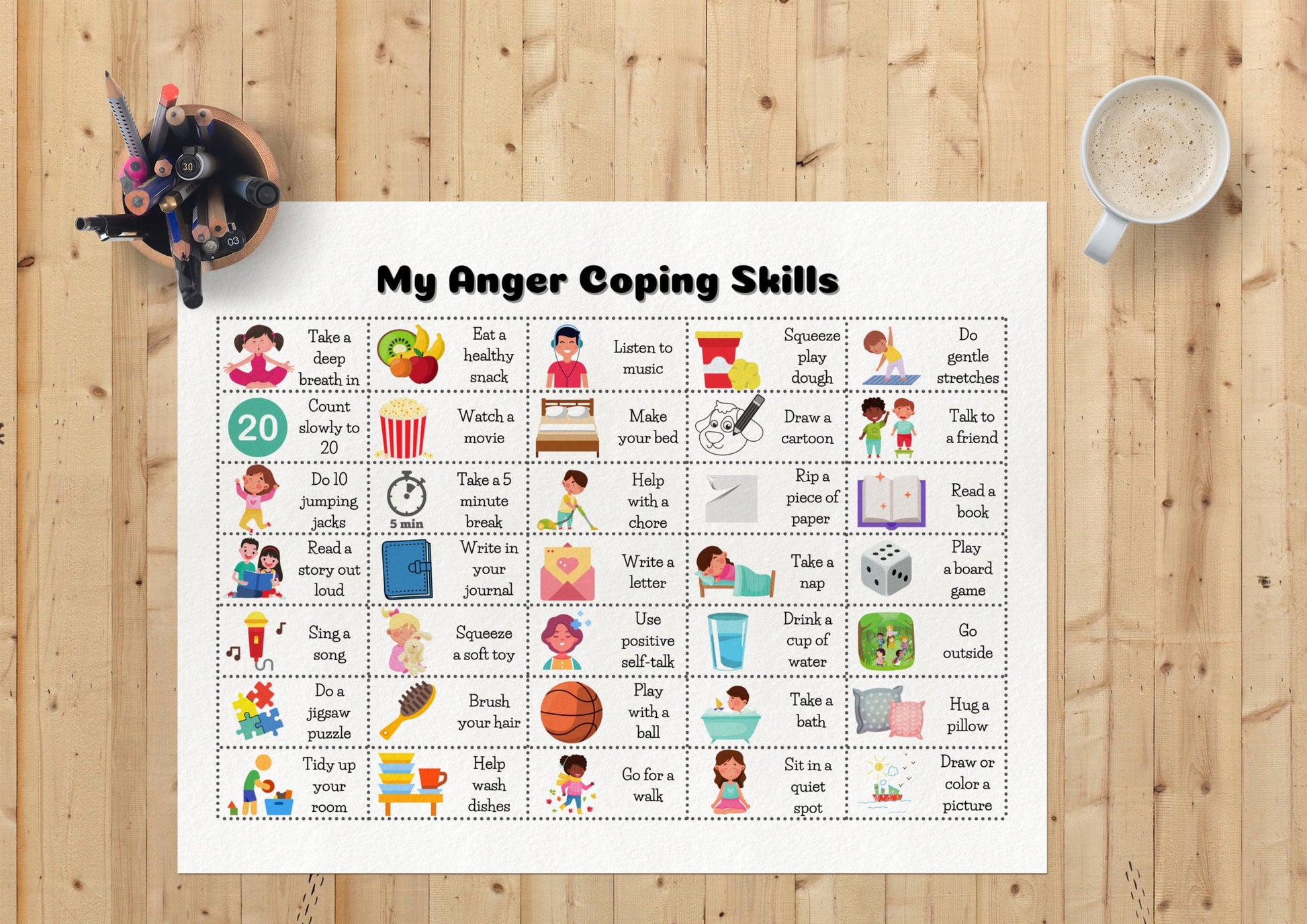 Anger Management Skills for Kids, Social Emotional Learning Worksheets, Activities, Education, Mental Health (Digital Printable)