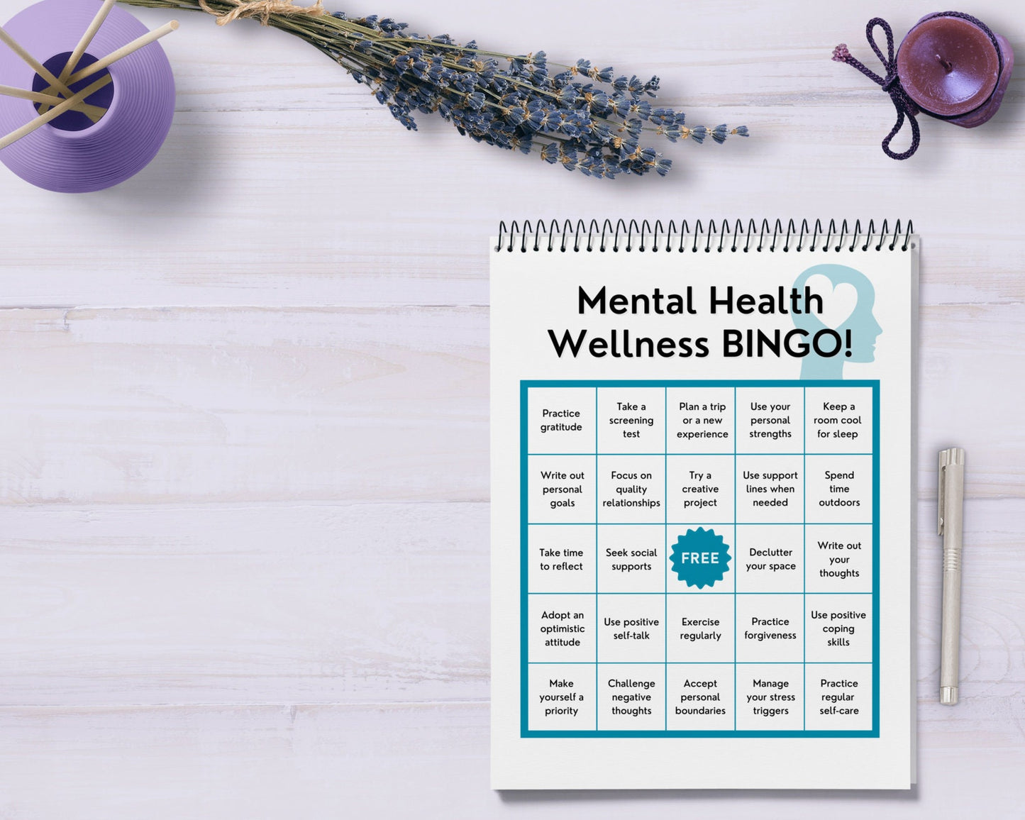 Mental Health BINGO Game Kit, Wellness, Well-being Activity, Student, Workplace, Counselor, Social Work, Coping Skills (DIGITAL PRINTABLE)