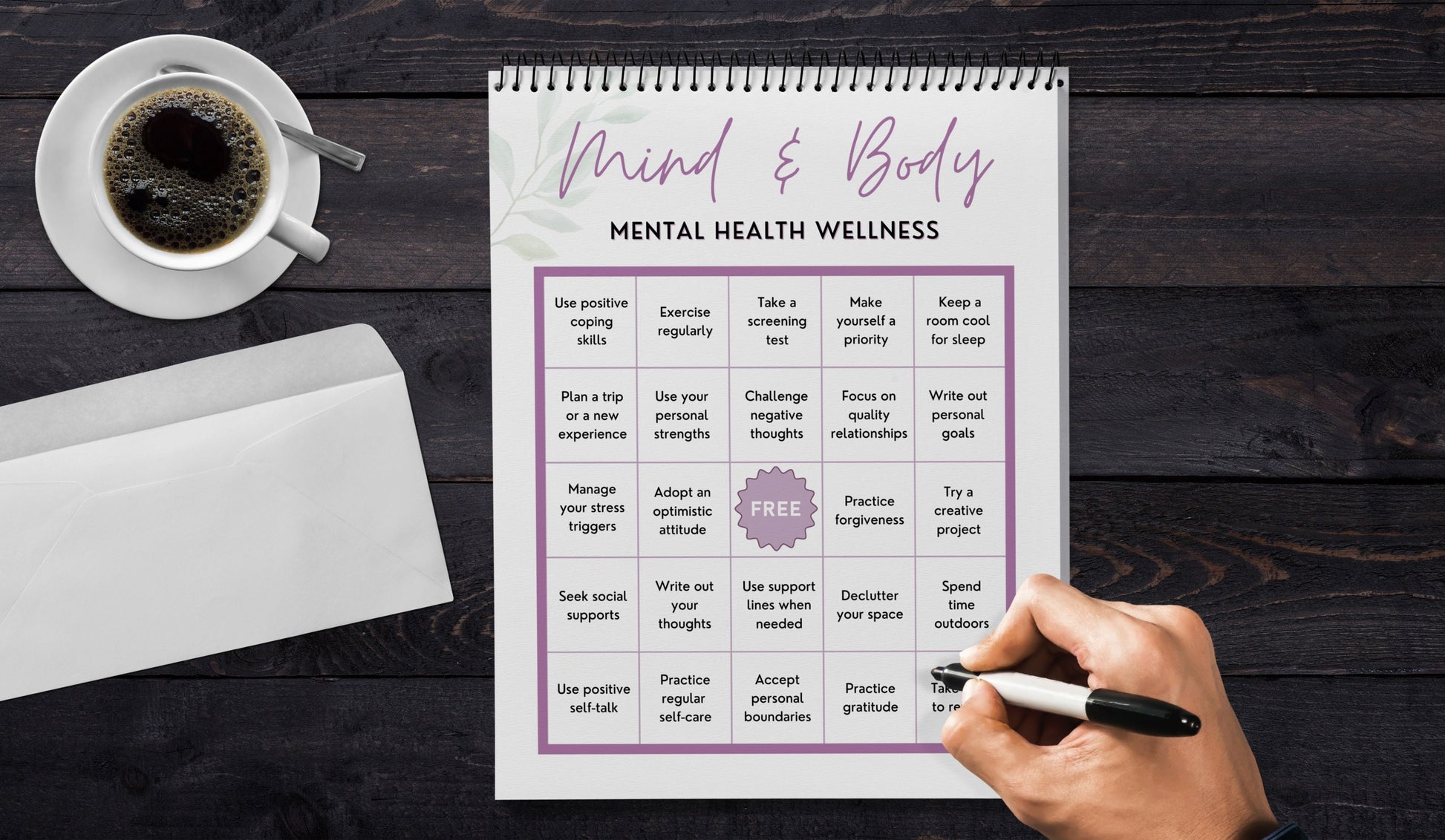 Mental Health BINGO Game Kit, Wellness Activity, Self-Care Learning, Coping Skills Education, Mindfulness, Teens, Adults (DIGITAL PRINTABLE)